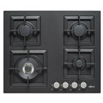 Elleci Plano 60 4F Nero 40 - 6APGSP60140WS Piano cottura Incasso | Classe - | 4 fuochi gas, griglie smaltate, comandi frontali