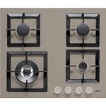 Elleci Plano 60 4F Tortora 43 - 6APGSP60143WS Piano cottura Incasso | Classe - | 4 fuochi gas, griglie smaltate, comandi frontali