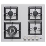 Elleci Plano 60 4F Aluminium 79 - 6APMSP60179WS Piano cottura Incasso | Classe - | 4 fuochi gas, griglie smaltate, comandi frontali