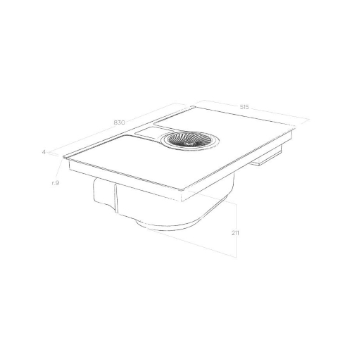 elica NIKOLATESLA BL/A/83 - PRF0120977A Piano cottura a induzione con cappa aspirante integrata Incasso | Classe A+ | Piano a induzione con cappa integrata, larghezza 83 cm, vetroceramica nero, portata 620 m³/h