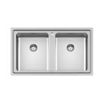 Foster Evo/Kf 86X50 2V B8 - 3274050 Lavello Incasso | Acciaio inox AISI 304 satinato, Dimensioni 860 x 500