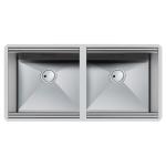 Foster Milano 2V 46X37 S/Top - 1016850 Lavello Incasso | Acciaio inox AISI 304 satinato, Dimensioni 1016 x 500