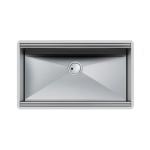 Foster Vasca Milano 790X400 S/Top - 1014850 Lavello Sovrapposto | Acciaio inox AISI 304 satinato, Dimensioni 1016 x 500
