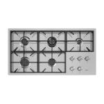 Foster Piano Milano 5F Ft Inox - 7638000 Piano cottura a gas Incasso | Acciaio inox AISI 304 satinato, Dimensioni 1056x560, Griglie in ghisa, coprispartifiamma smaltati