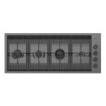 Foster Piano Milanello 4F Ft Gunmetal - 7681006 Piano cottura a gas Incasso | Acciaio inox AISI 304 Gun Metal, Dimensioni 803 x 513, Griglie in ghisa, coprispartifiamma smaltati