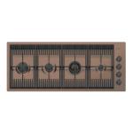 Foster Piano Milanello 4F Ft Copper Bronze - 7681008 Piano cottura a gas Incasso | Acciaio inox AISI 304 Copper, Dimensioni 803 x 513, Griglie in ghisa, coprispartifiamma smaltati