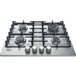 Hotpoint PPH 60G DF/IX Piano cottura a gas Incasso | Classe - | 4 fuochi gas, Accensione elettronica, Griglie smaltate