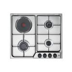 De'Longhi FFI36ER Piano cottura Incasso | Classe 60 | inox, 3 gas, 1 piastra elettrica, griglie smaltate lucide