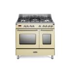 De'Longhi MEM965TBXED Cucina Libera installazione | Classe A/B | crema, piano acciaio, 5 gas 1 TC, griglie ghisa, princ.elettr. multif. (8), 3D, ausiliario elettr. (5), progr.elettr, vano scaldavivande