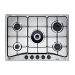 De'Longhi FFA57ASV Piano cottura Incasso | Classe 70 | inox, 5 gas (1 TC), griglie smaltate lucide