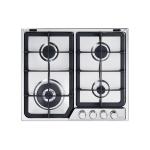 De'Longhi PFI46GH Piano cottura Incasso | Classe 60 | inox, 4 gas (1 TC), griglie ghisa