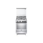 De'Longhi PGVX64L Cucina Libera installazione | Classe A | inox, 4 gas (1 TC), griglie piattina mat, cop vetro,  gas ventilato 6 funz., acc.ne sottomanopola, grill elettrico, vano scaldavivande, cavità 70 Litri.