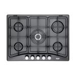 De'Longhi PFA57GH Piano cottura Incasso | Classe 70 | antracite, 5 gas (1 TC), griglie ghisa, com frontali