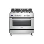 De'Longhi PRO96MXED Cucina Libera installazione | Classe A | inox, 5 gas (1TC), griglie ghisa, multif. 9 funz., 3D, progr.elettr, vano scaldavivande