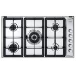 De'Longhi PLI59GHD Piano cottura Incasso | Classe 90 | inox, 5 gas (1 TC), griglie ghisa