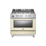 De'Longhi PRO96MCED Cucina Libera installazione | Classe A | crema, 5 gas (1TC), griglie ghisa, multif. 9 funz., 3D, progr.elettr, vano scaldavivande