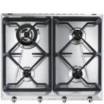 Smeg SRV564GH3 Piano cottura a gas | Incasso | 4 fuochi a gas, griglie in ghisa, acciaio inox