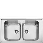 Smeg LPR862 Lavello | Incasso | 2 vasche, Acciaio inox, Troppo pieno integrato