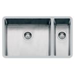 Foster Ke 2V 18+50Sx Tpr S/Top - 2204852 Lavello Sovrapposto | Acciaio inox AISI 304 satinato, Piletta 3½, Acciaio inox, Finitura spazzolata