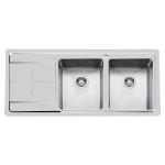 Foster Ke 2Vdx+Sc S/Ft Tpr Inox - 2222051 Lavello Incasso | Acciaio inox AISI 304 satinato, Dimensioni 983 x 513