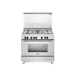 De'Longhi DEMW96ED Cucina Libera installazione | Classe A | bianco, 5 gas (1 TC), griglie piattina mat, multif (6), cop vetro, vano scaldavivande
