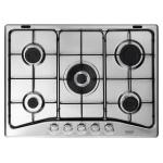 De'Longhi DFI57ASV Piano cottura Incasso | Classe 70 | inox, 5 gas (1TC), griglie mat