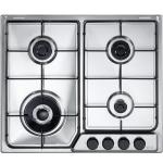 De'Longhi FFA46ASDV Piano cottura Incasso | Classe 60 | inox, 4 gas (1TC), griglie smaltate lucide