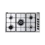 De'Longhi FLA59DD Piano cottura Incasso | Classe 90 | inox, 5 gas (1 TC), griglie smaltate lucide