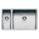 Foster Ke 2V 18+50Dx Tpr S/Top - 2204851 Lavello Sovrapposto | Acciaio inox AISI 304 satinato, Piletta 3½, Acciaio inox, Finitura spazzolata