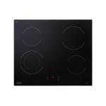 De'Longhi PVC61N Piano cottura Incasso | Classe 60 | nero, 4 zone radianti "High-light", timer fine cottura, touch control, 1 zona doppia
