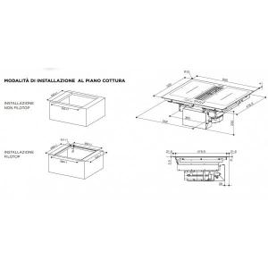 Faber GALILEO SMART BK F600 + KIT LL H60 - 340.0627.228 Piano cottura a induzione con cappa aspirante integrata Incasso