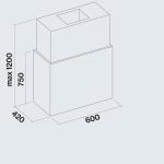 Falmec Laguna (Pann) Isola/Island 60 H 75 Cono Inox 220-240V - 50-60Hz T80 C/Filtro Cappa Isola | Classe - | Aspirazione perimetrale, larghezza 60 cm, illuminazione LED