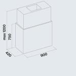 Falmec Laguna (Pann) Isola/Island 90 H 75 Cono Inox 220-240V - 50-60Hz T80 C/Filtro Cappa Isola | Classe A+ | Filtro Carbon.Zeo, Illuminazione LED, Aspirazione perimetrale