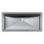 Foster Vasca Milano 968X400 S/Top - 1015850 Lavello Incasso | Acciaio inox AISI 304 satinato, Dimensioni 1016 x 500