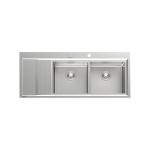 Foster Stripe 2Vdx+Sc Sft - 4503051 Lavello Incasso | Acciaio inox AISI 304 satinato, Dimensioni 1173 x 513