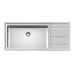 Foster Evo 1Vsx71+Sc B8 116 - 3216052 Lavello Incasso | Acciaio Inox, doppia vasca, sgocciolatoio integrato