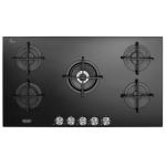 De'Longhi NSL590NC Piano cottura Incasso | Classe 90 | vetroceramico nero, 5 gas (1 TC), griglie ghisa