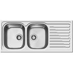 Elleci Inox Sky 500 116X50 2Vg Dx Sat  - 6ALIK500SACDX Lavello Sopratop | 2 vasche, Acciaio inox, Gocciolatoio laterale