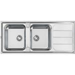 Foster Elettra 2Vsx+Sc B8 Inox - 5812062 Lavello Sopratop | Acciaio inox AISI 304 satinato, Piletta 3½, Possibilità di fori aggiuntivi, 2 vasche