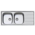 Foster S1000 Inox 2Vl Sx+Sc F.3.5" - 1812162 Lavello Sopratop | Acciaio inox AISI 304 satinato, Dimensioni 860 x 500