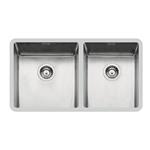 Foster Ke 2V 40+34 Tpr S/Top - 2206850 Lavello Incasso | Acciaio inox AISI 304 satinato, Piletta 3½, 2 vasche, acciaio inox