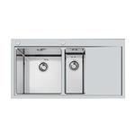 Foster Master 2Vsx 34+18 Ft Tpr - 1251052 Lavello Incasso | Acciaio inox AISI 304 satinato, Dimensioni 860 x 520