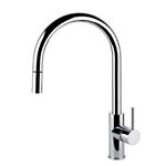 Foster Camillo Cromato - 8467000 Miscelatore Lavello | monocomando, Canna girevole e bocca estraibile, Canna girevole, Base d'appoggio 48 mm