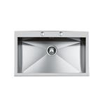 Foster Vasca S/Quadra Rag.Ft B/Rub.Inox - 1229050 Lavello Sovrapposto | Acciaio inox AISI 304 satinato, Dimensioni 864 x 464