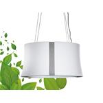 Falmec Zephiro E-Ion Isola/Island 67 Cono Vetro Bianco (109) 220-240V 50-60Hz T45 C/Filtro Cappa Isola | Classe T45 | Potenza 600 m³/h, Tecnologia ionizzante, Finitura vetro bianco