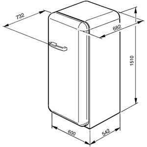 Smeg FAB28RBL1 Frigocongelatore | Libera installazione | Classe energetica A++ | 248 L, Libera installazione, 39 dB