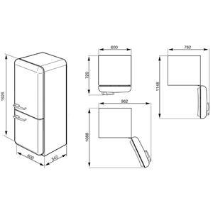 Smeg FAB32RAZN1 Frigocongelatore | Libera installazione | Classe energetica A++ | 321 L, SN-T, 41 dB
