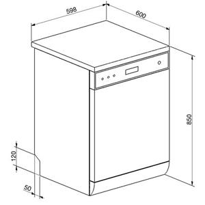 Smeg LP364X Lavastoviglie | Libera installazione | Classe energetica A++ | Libera installazione, Acciaio inox, Inferiore