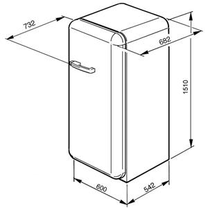 Smeg CVB20RNE Congelatore | Congelatore verticale | Classe energetica A+ | 140 L, 20 kg/24h, 40 dB