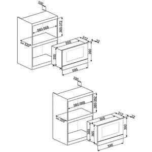 Smeg MP422X Forno a microonde | Incasso | 22 L, 850 W, Display incorporato